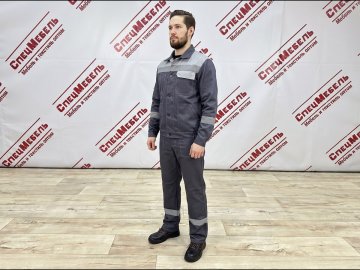 Костюм мужской летний "Легионер NEW-1" куртка/брюки (т.серый/св.серый, размер 96-100/рост 170-176)