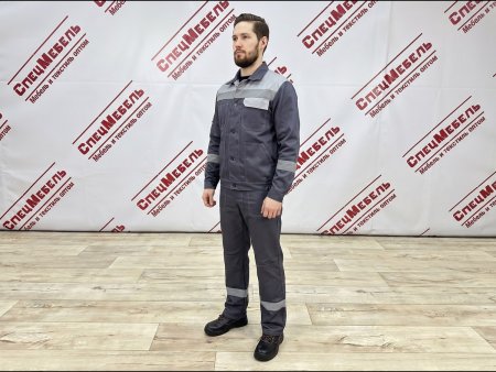 Костюм мужской летний "Легионер NEW-1" куртка/брюки (т.серый/св.серый, размер 96-100/рост 170-176)