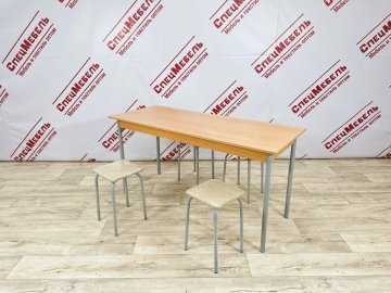 Табурет крест, квадратный, мягкое/ЛДСП, каркас труба ф18мм 330x330x450
