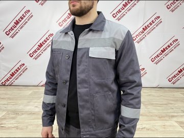 Костюм мужской летний "Легионер NEW-1" куртка/брюки (т.серый/св.серый, размер 96-100/рост 170-176)