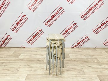 Табурет крест, квадратный, мягкое/ЛДСП, каркас труба ф20мм 280х280х450