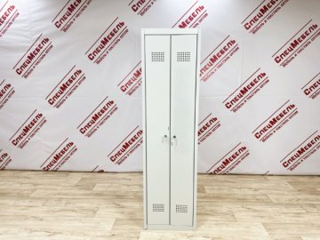 Шкаф металлический гардеробный двухсекционный, 1800х500х500, толщина стенки 0,5мм, цвет серый