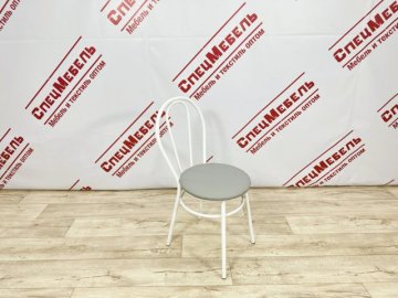 Стул "Венеция", 400*410*900, усиленный, каркас труба 22мм белый, сиденье серое