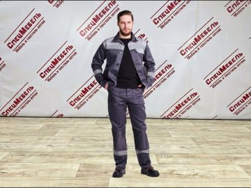 Костюм мужской летний "Легионер NEW-1" куртка/брюки (т.серый/св.серый, размер 96-100/рост 170-176)
