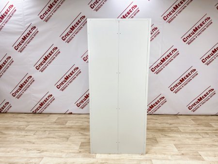 Шкаф металлический гардеробный двухсекционный, 1700х800х500, серый с лавкой