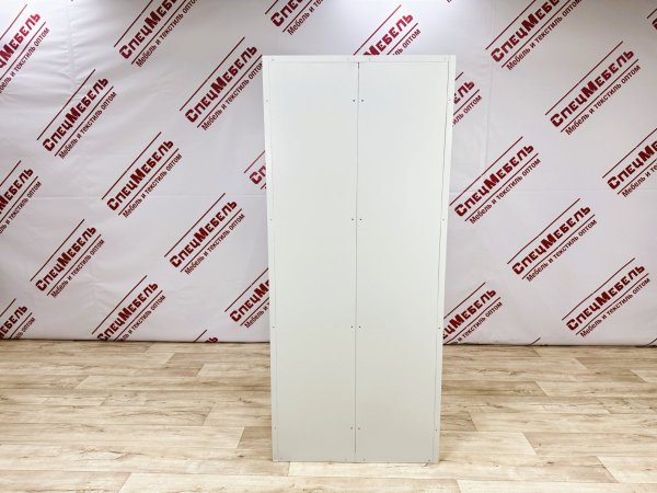 Шкаф металлический гардеробный двухсекционный, 1700х800х500, серый с лавкой
