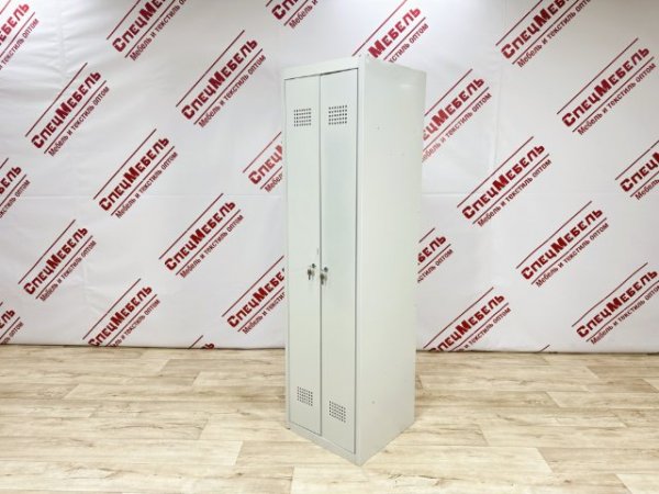 Шкаф металлический гардеробный двухсекционный, 1850х500х500, цвет серый