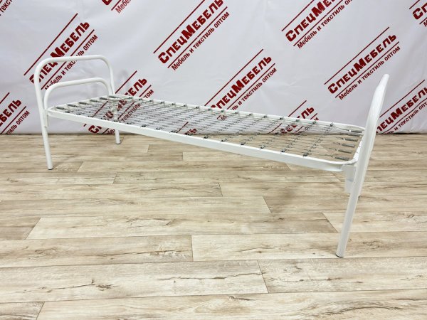 Кровать "Хостел -1", 1 ярус, 1900*700, сетка квадратного плетения,  доп упаковка, цвет белый