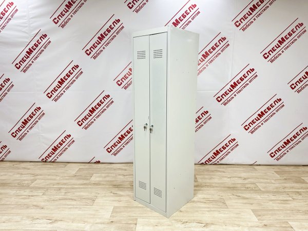 Шкаф металлический гардеробный двухсекционный, 1850х600х500, цвет серый