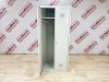 Шкаф металлический гардеробный двухсекционный, 1700х800х500, серый с лавкой